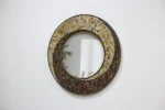 Abstract Swirl Mosaic Round Mirror (Warm Earth Tones) - Image 2