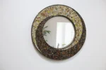 Abstract Swirl Mosaic Round Mirror (Warm Earth Tones) - Image 3