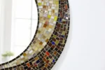 Abstract Swirl Mosaic Round Mirror (Warm Earth Tones) - Image 4