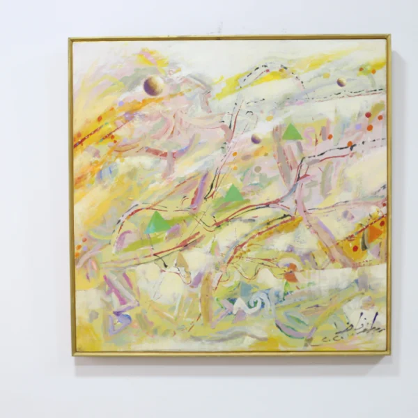 Abstract Expressionist Painting (Yellow & Pastel Hues)