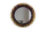 Abstract Sunburst Round Mosaic Mirror (Jewel-Toned)