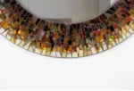 Abstract Sunburst Round Mosaic Mirror (Jewel-Toned) - Image 4