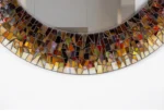 Abstract Sunburst Round Mosaic Mirror (Jewel-Toned) - Image 3