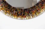 Abstract Sunburst Round Mosaic Mirror (Jewel-Toned) - Image 2