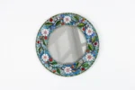 Handmade Blue & White Floral Vine Mosaic Round Mirror - Image 6