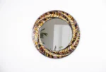 Handmade Floral Mosaic Round Mirror - Image 3
