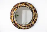 Handmade Floral Mosaic Round Mirror