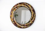 Handmade Floral Mosaic Round Mirror - Image 4