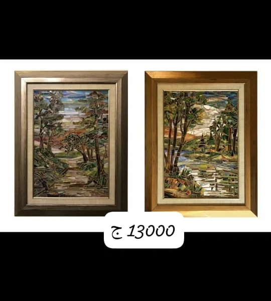 Set of 2: Textured Landscape Original Art (Forest Path & Stream)
